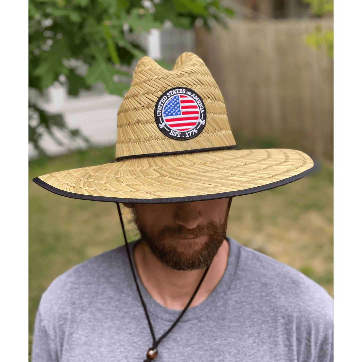 Patriotic USA 1776 Straw Sun Hat - LiberTee Shirts