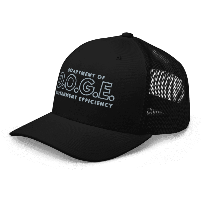 D.O.G.E Department of Government Efficiency Black Trucker Hat
