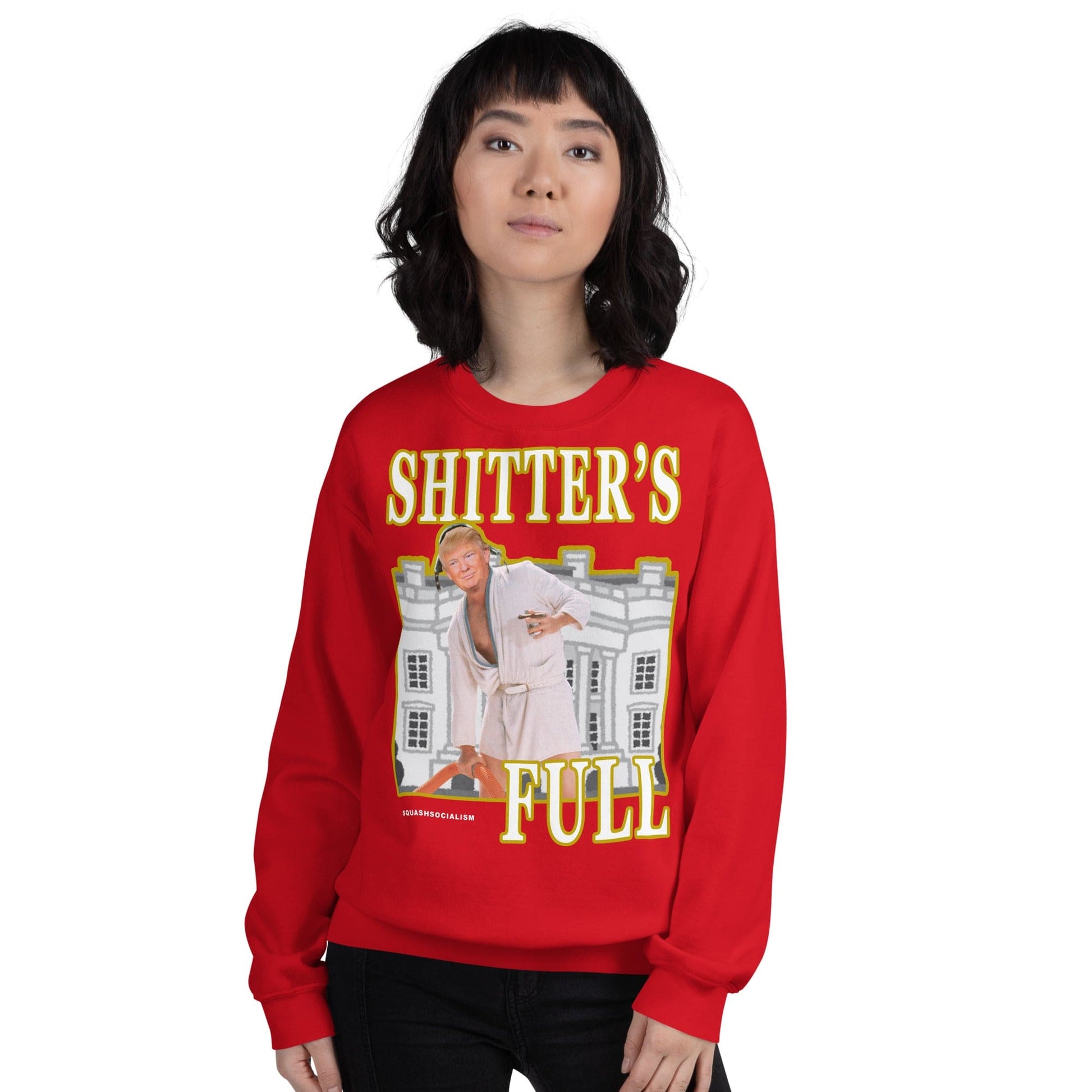 Trump "Shitter's Full" Ugly Christmas Sweater - LiberTee Shirts
