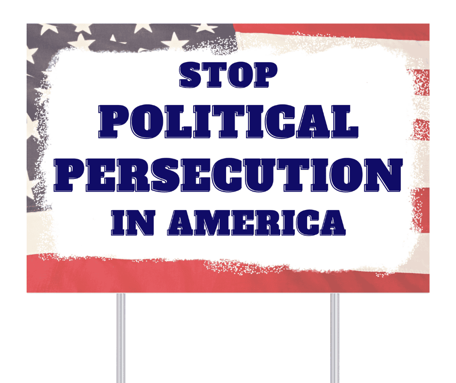Stop Political Persecution in America Yard Sign - 2 Pack - LiberTee Shirts