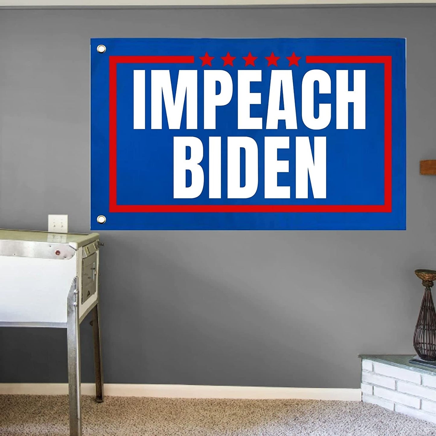 Impeach Joe Biden Flag | Anti Sleepy Joe Biden 3ft by 5ft Single-Side Flag Banner with Grommets on Side | Pro Trump and Republican Flag - LiberTee Shirts