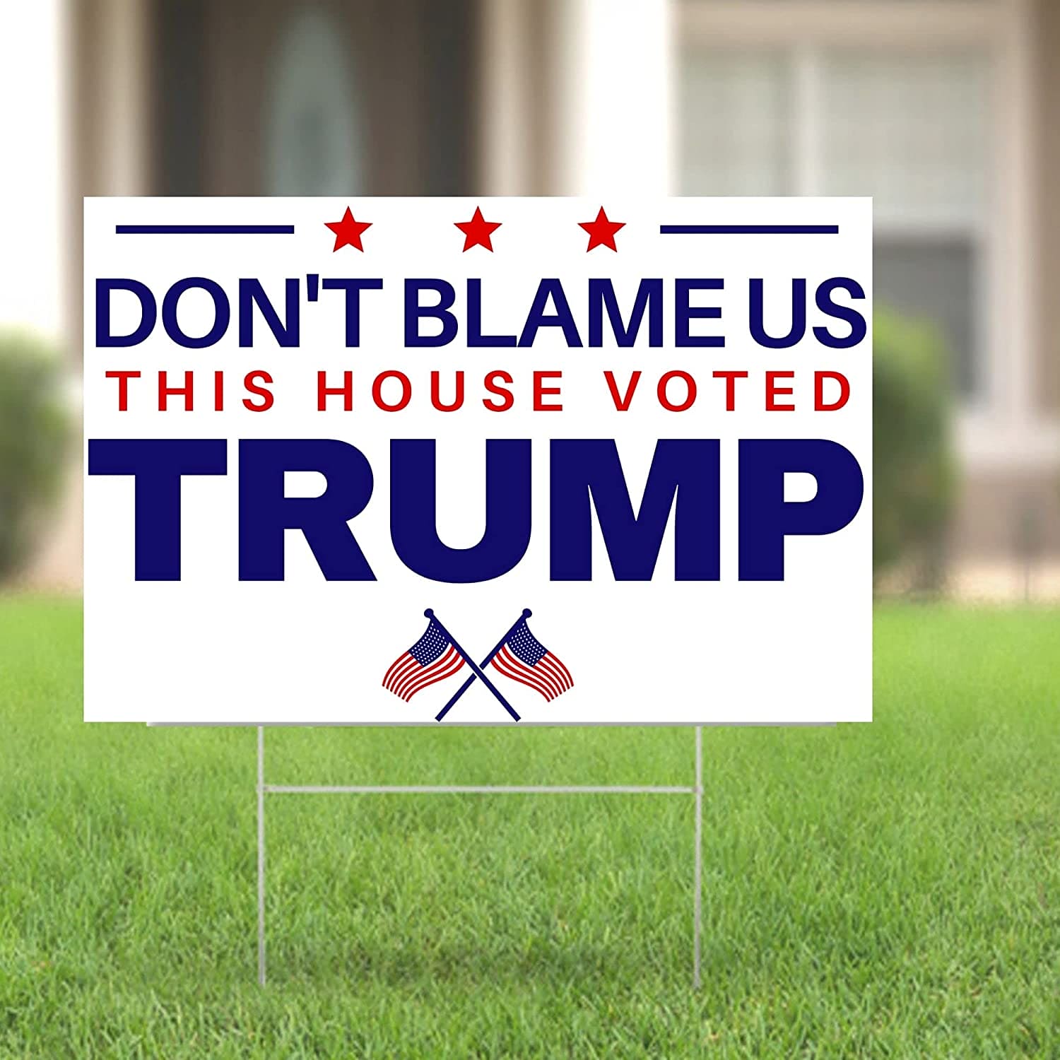 Don't Blame Us This House Voted Trump 18"x12" Double-Sided Yard Sign - 2 PIECES - LiberTee Shirts