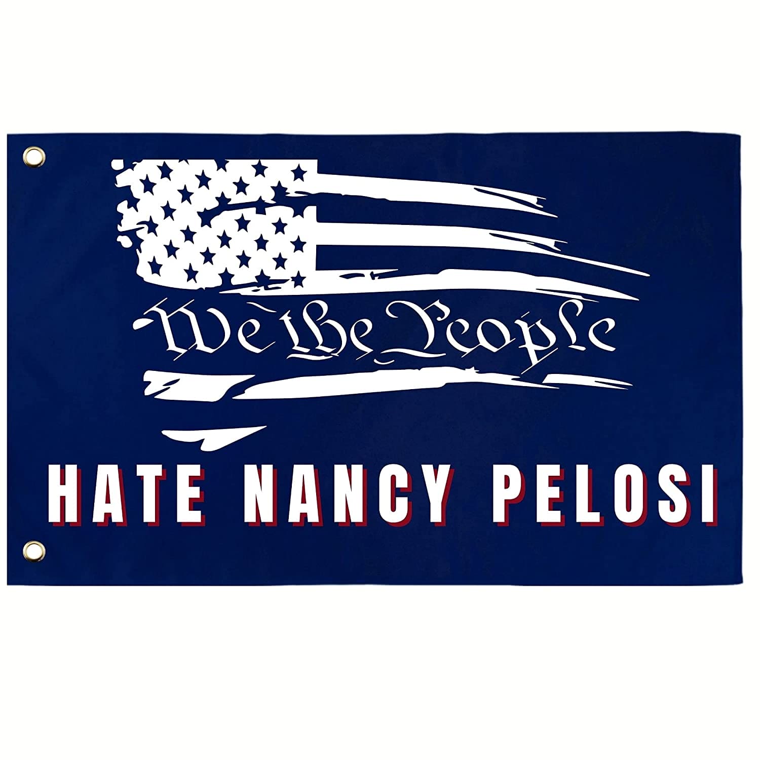 Anti Nancy Pelosi Wall Flag | Funny Crazy Nancy 3x5 ft Single-Sided Banner with Grommets | Great Gift Idea for Trump Supporters and Republicans - LiberTee Shirts