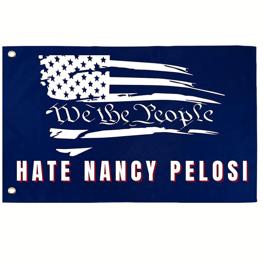 Anti Nancy Pelosi Wall Flag | Funny Crazy Nancy 3x5 ft Single-Sided Banner with Grommets | Great Gift Idea for Trump Supporters and Republicans - LiberTee Shirts