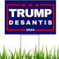 Trump Desantis 2024 Yard Sign | Donald Trump and Ron Desantis 18" x 12" Lawn Sign with Metal Stake - LiberTee Shirts