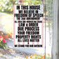 In this house we believe in the 2nd amendment Garden Flag, 12"X18" Conservative Patriotic Free Speech Yard Sign - LiberTee Shirts