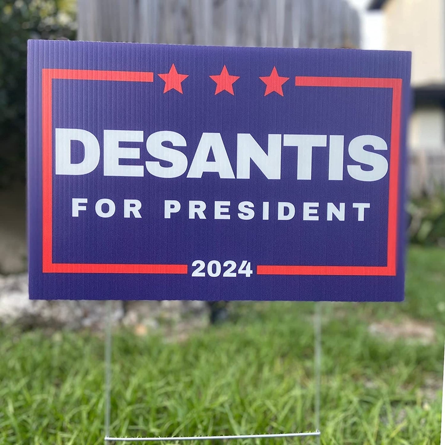 Desantis '24 Yard Sign | Ron Desantis for President 2024 Corrugated Lawn Sign with Metal Stake - LiberTee Shirts