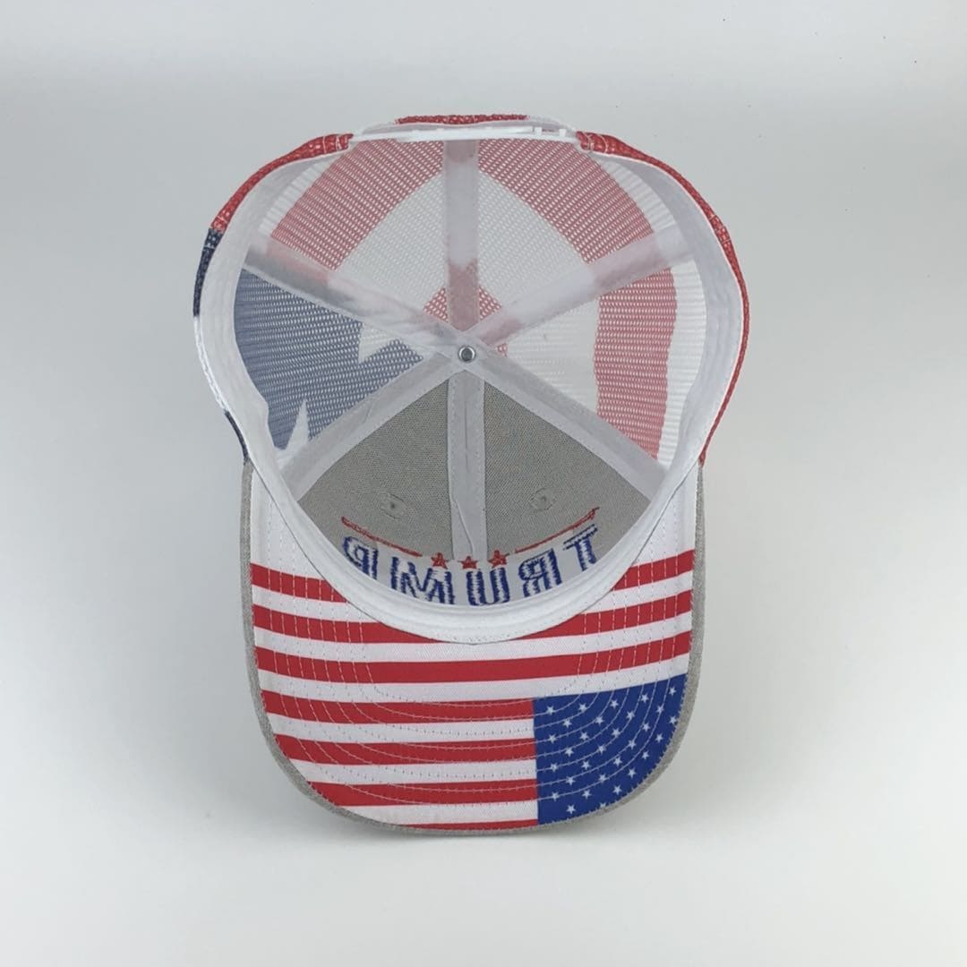 Trump 2024 Save America American Flag Mesh Trucker Hat - 2 Hats - LiberTee Shirts
