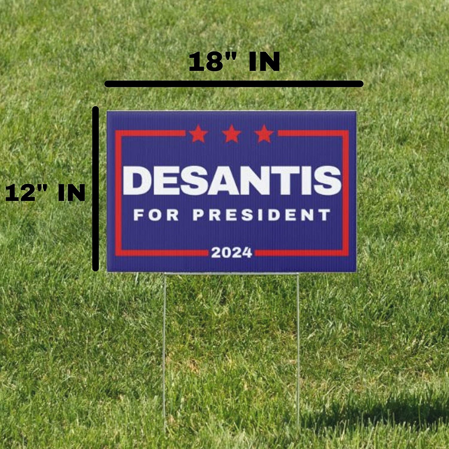 Desantis '24 Yard Sign | Ron Desantis for President 2024 Corrugated Lawn Sign with Metal Stake - LiberTee Shirts