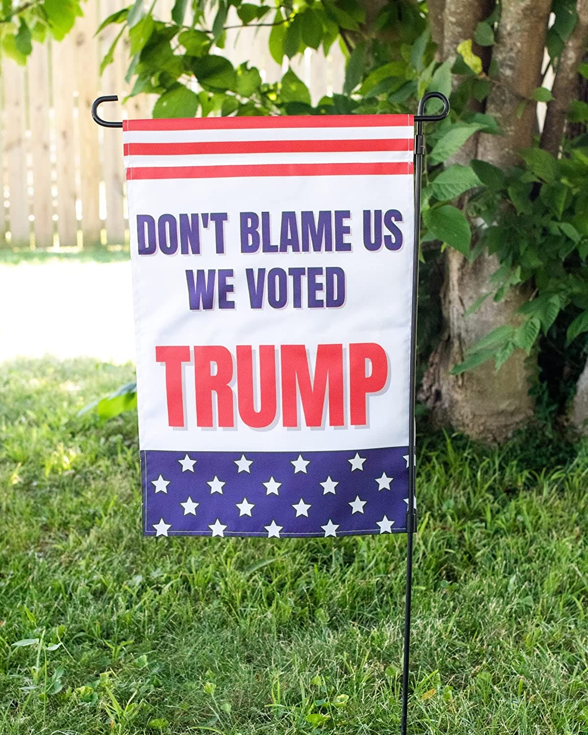 Don’t Blame Us We Voted Trump 12"x18" Garden Flag - LiberTee Shirts