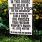 In this house we believe in the 2nd amendment Garden Flag, 12"X18" Conservative Patriotic Free Speech Yard Sign - LiberTee Shirts