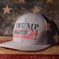 Trump DeSantis 2024 American Flag Back Mesh Trucker Hat - LiberTee Shirts