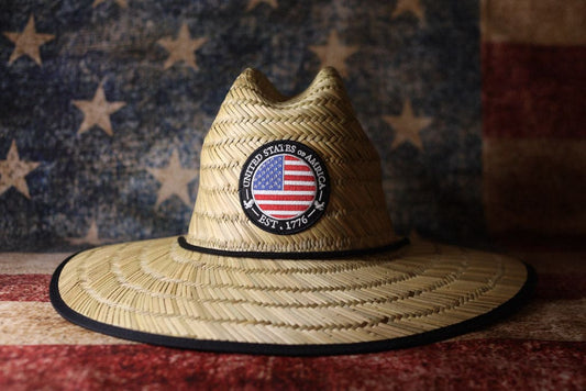 Patriotic USA 1776 Straw Sun Hat - LiberTee Shirts
