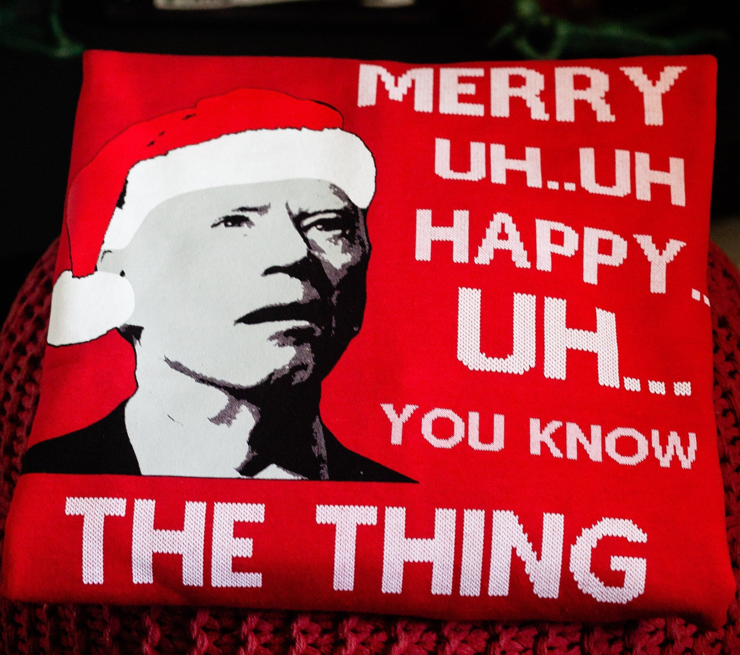 MERRY Uh Uh Ugly Christmas Sweater - LiberTee Shirts