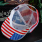 Trump DeSantis 2024 American Flag Back Mesh Trucker Hat - LiberTee Shirts