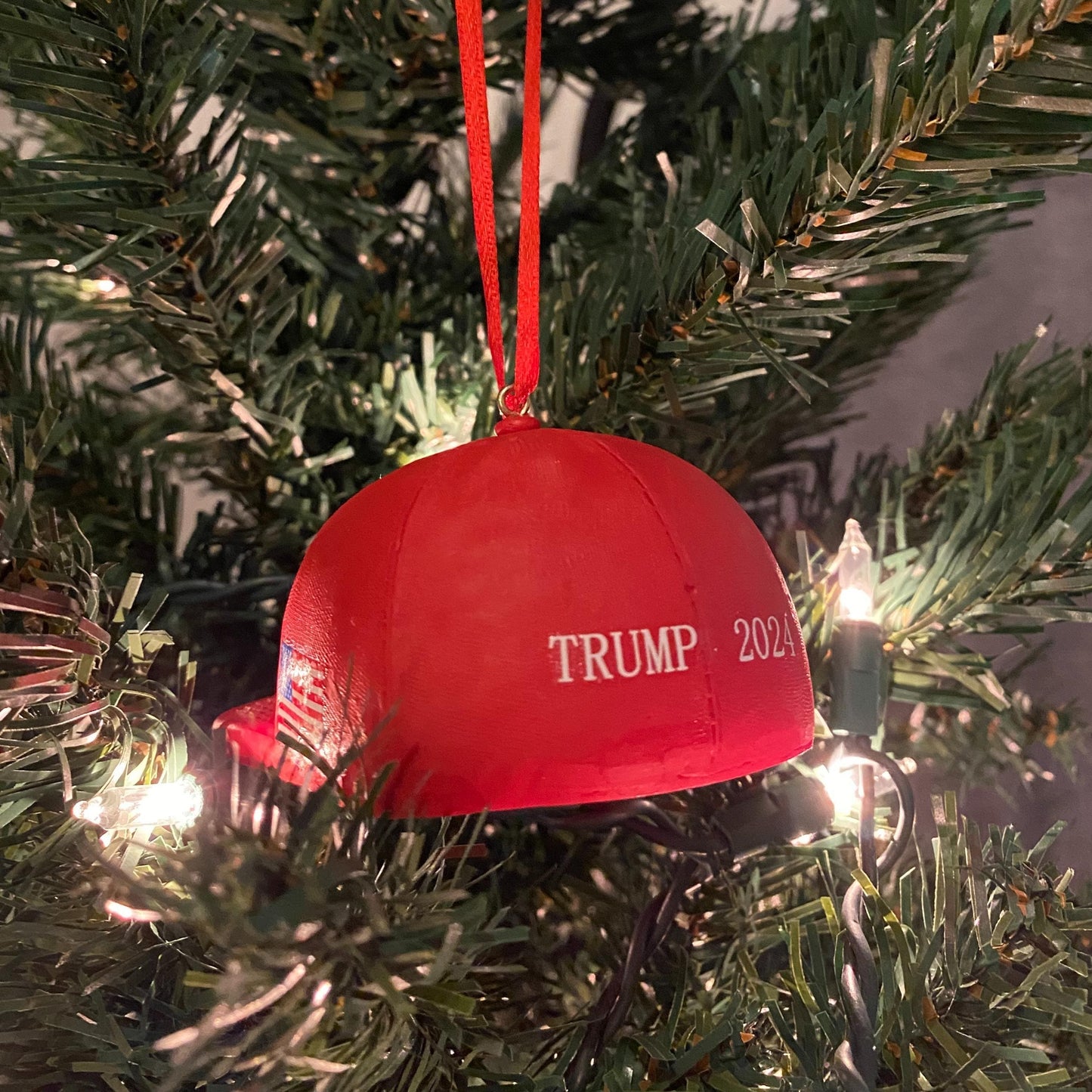 Donald Trump Save America Ceramic Red Hat Figurine Christmas Ornament… - LiberTee Shirts