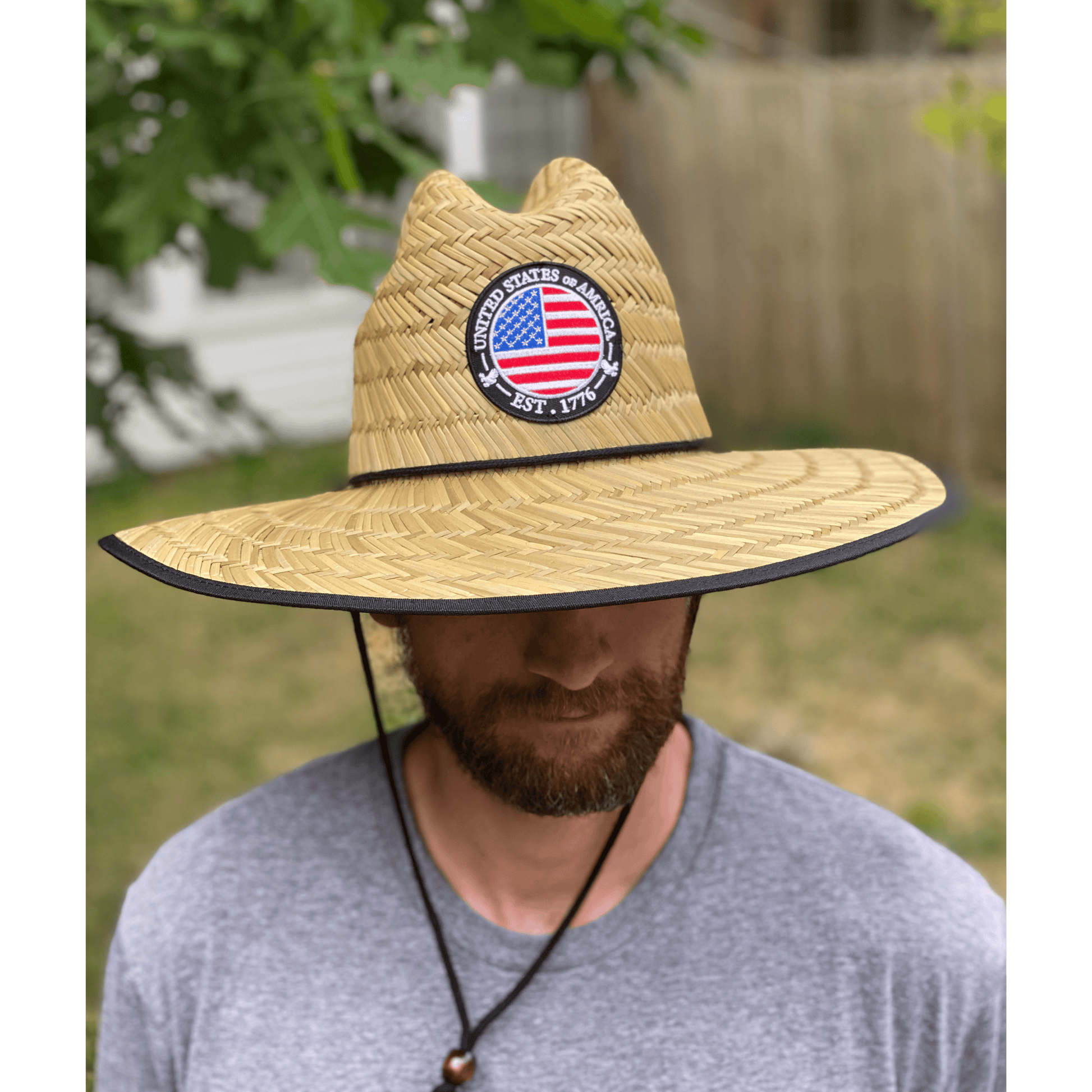 Patriotic USA 1776 Straw Sun Hat - LiberTee Shirts