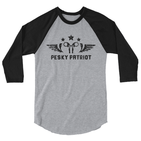 Pesky Patriot 3/4 Sleeve Baseball Shirt - LiberTee Shirts