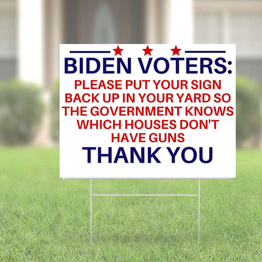 Anti Biden Pro 2nd Amendment 18"x12" Double-Sided Yard Sign - LiberTee Shirts