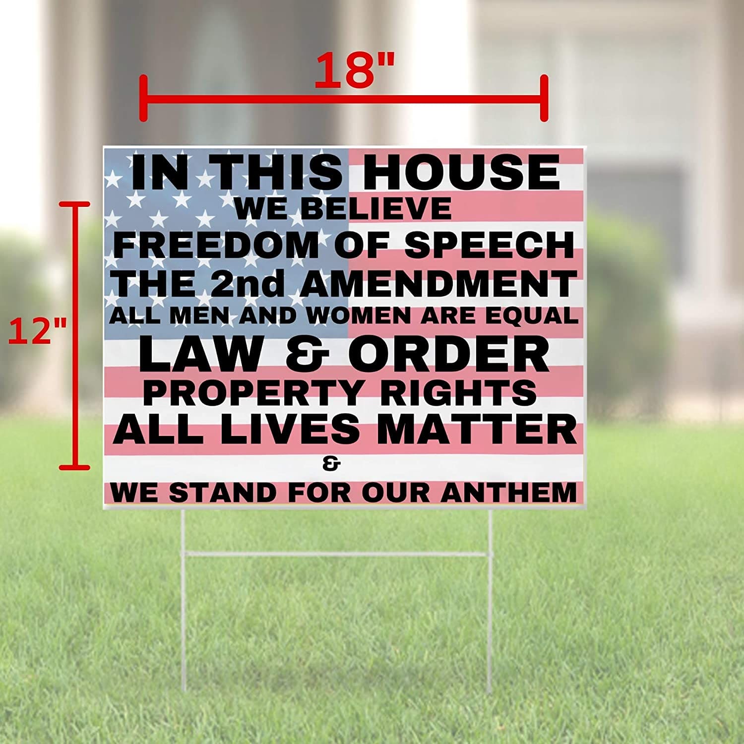 In This House We Believe in Freedom and Liberty Conservative 2nd Amendment Pro-America Yard Sign - LiberTee Shirts