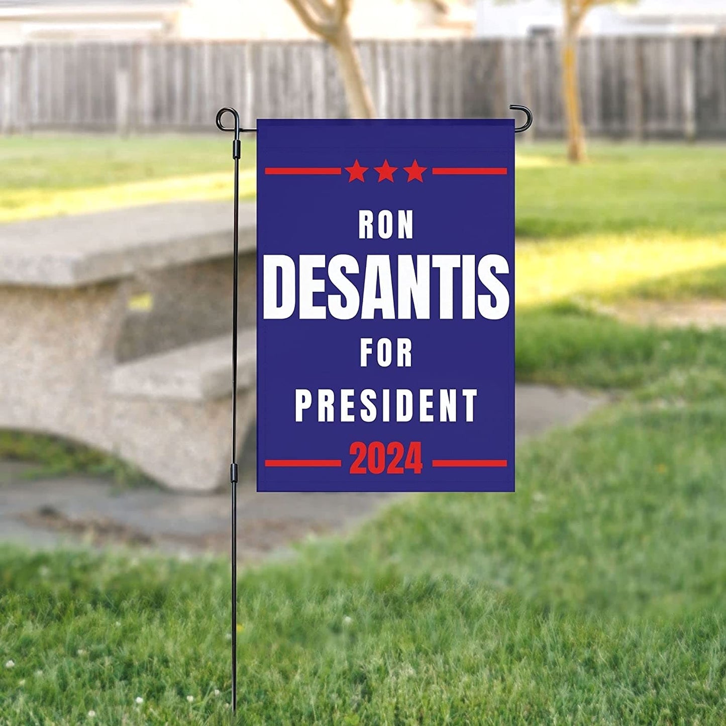 Pesky Patriot Ron DeSantis Outdoor Garden Flag | Pro DeSantis12x18 Double-Sided Flag Banner for Lawn and Garden | DeSantis 2024 Republican Garden Flag - LiberTee Shirts