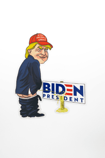 Donald Trump Pissin' on Biden Window Sticker Detail - 2-Pack - LiberTee Shirts