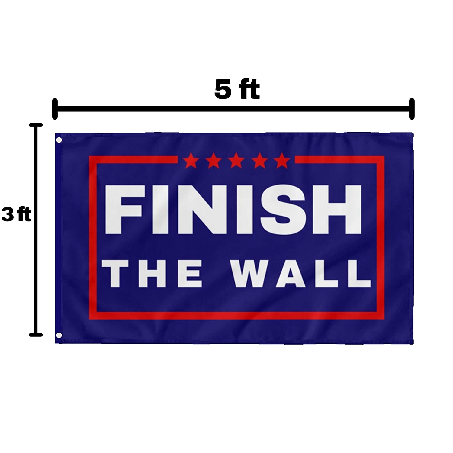 Finish the Wall 3x5 ft Flag with Grommets for Anti-Biden and Trump Supporters | Border Crisis F Biden Banner - LiberTee Shirts