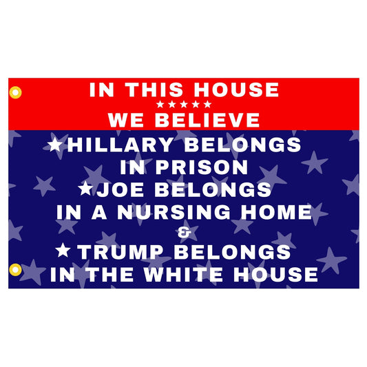 Hillary Prison - Biden Nursing Home - Pro Trump 3x5 ft Flag - LiberTee Shirts