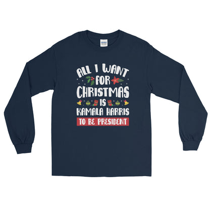 Kamala Harris Christmas Long Sleeve Shirt - LiberTee Shirts