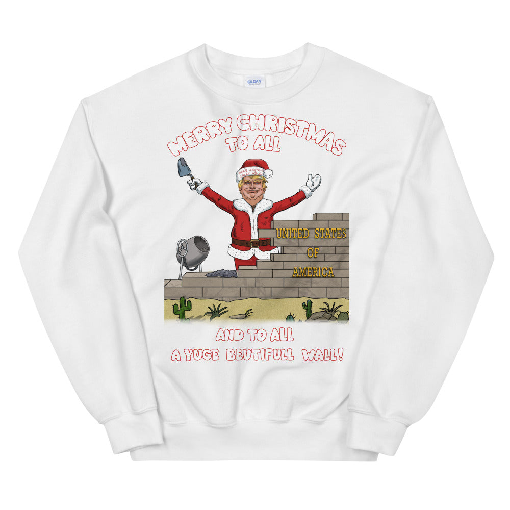 YUGE Wall Trump Christmas Sweater - LiberTee Shirts