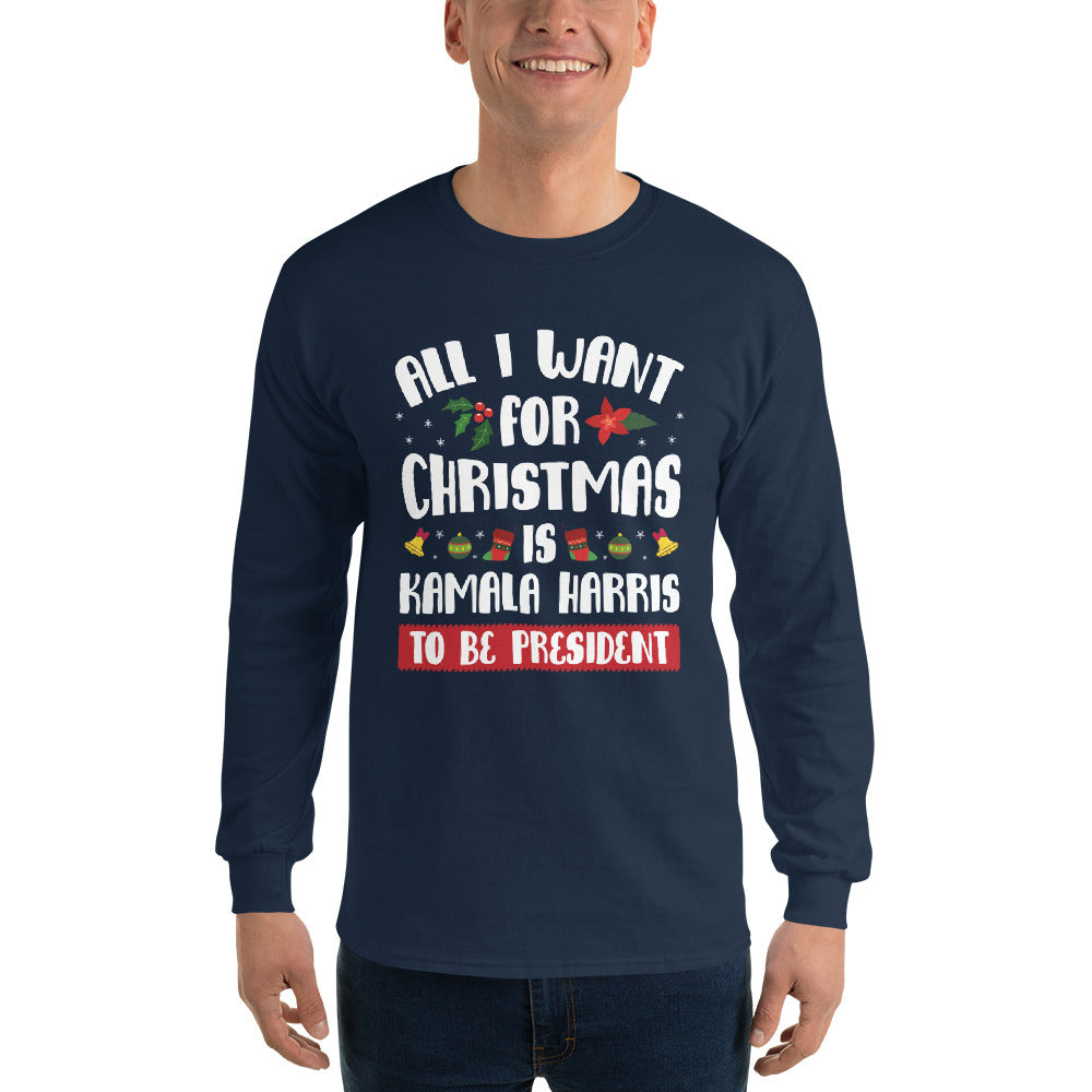 Kamala Harris Christmas Long Sleeve Shirt - LiberTee Shirts