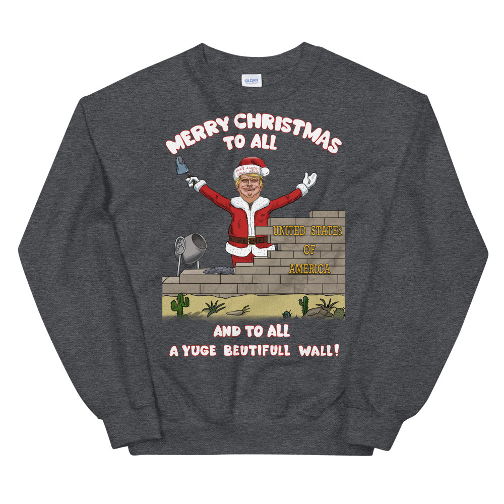 YUGE Wall Trump Christmas Sweater - LiberTee Shirts