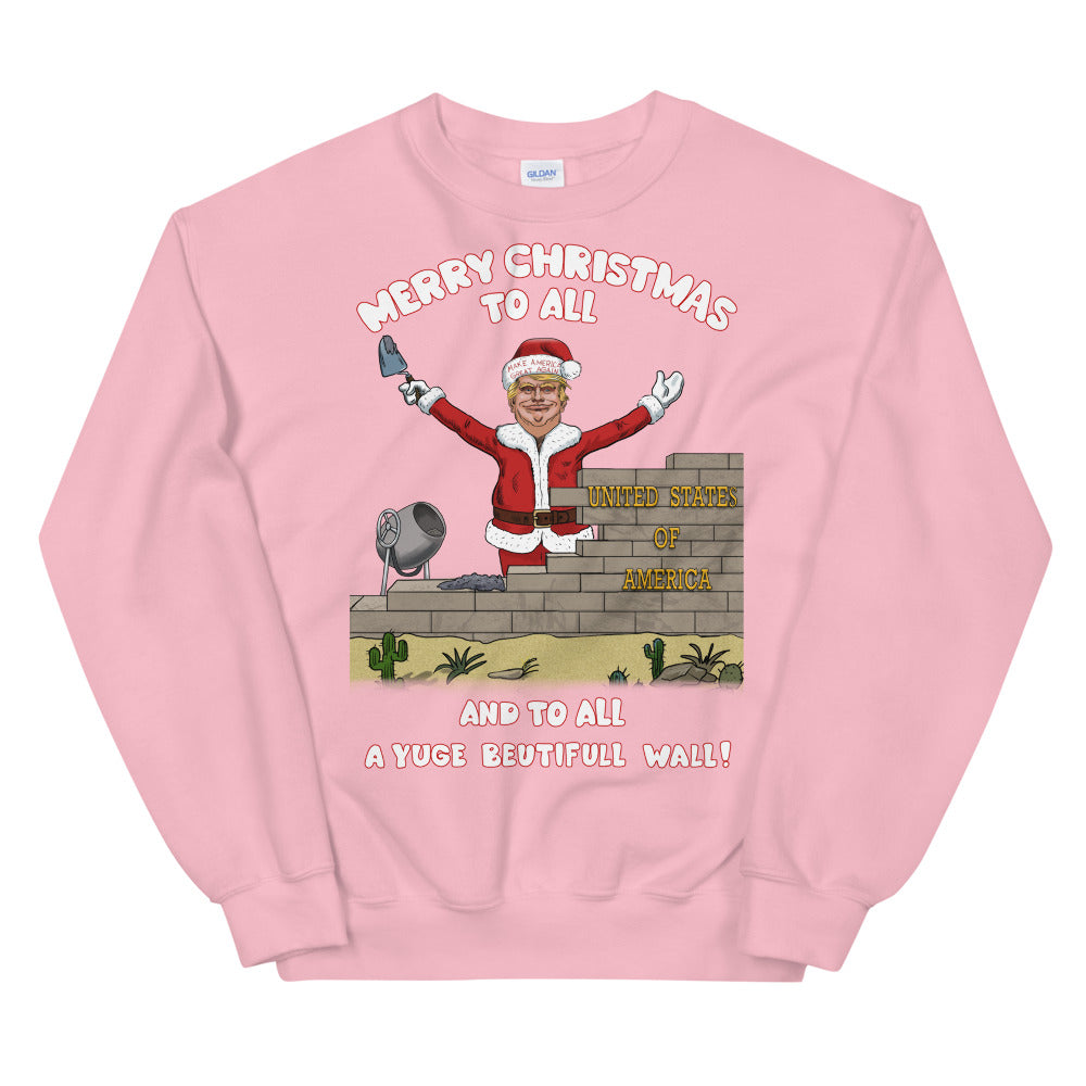 YUGE Wall Trump Christmas Sweater - LiberTee Shirts