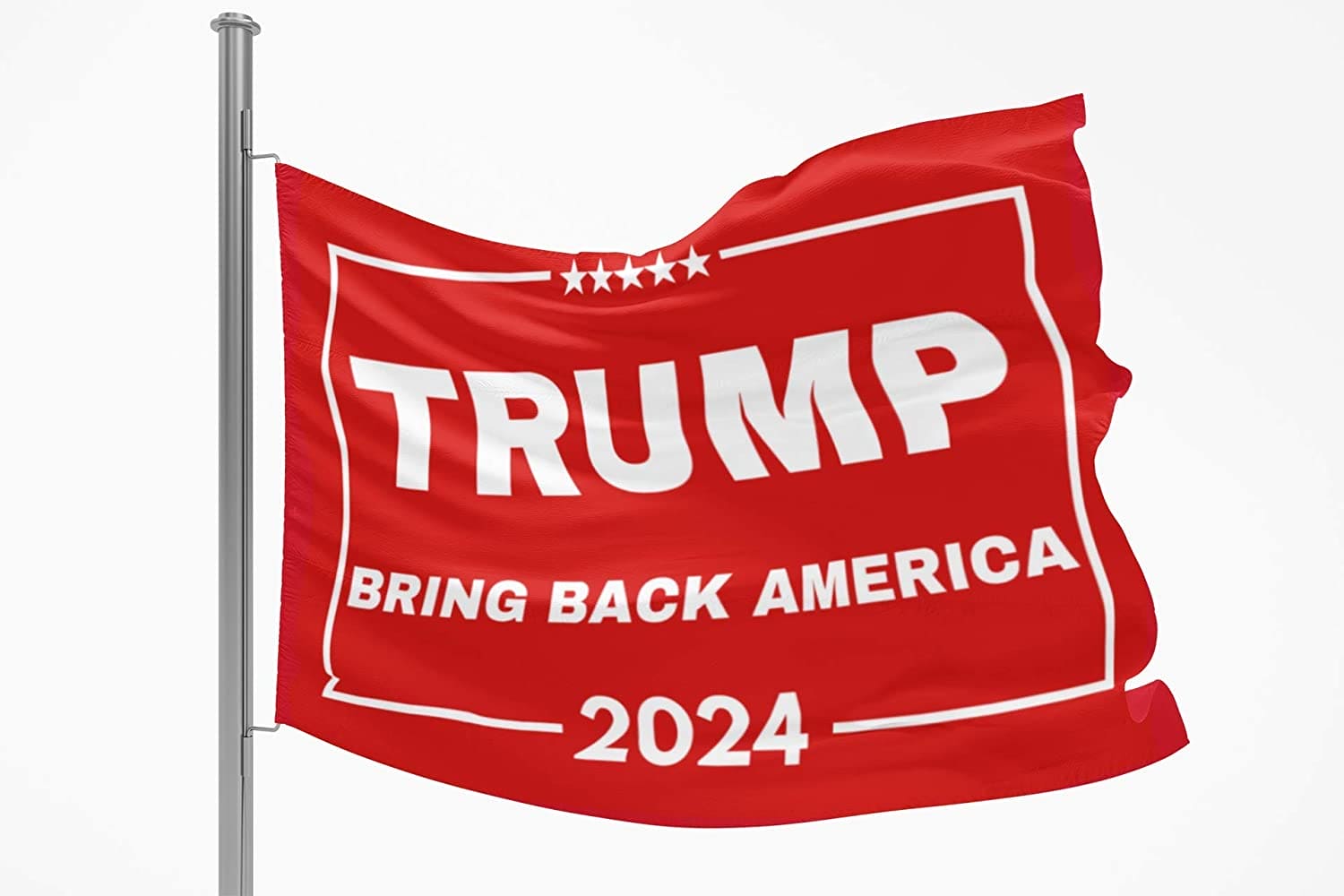 Trump 2024 Flag Bring Back America Red 3x5ft Flag for Donald Trump '24 Save America Supporters - 2 Flags - LiberTee Shirts