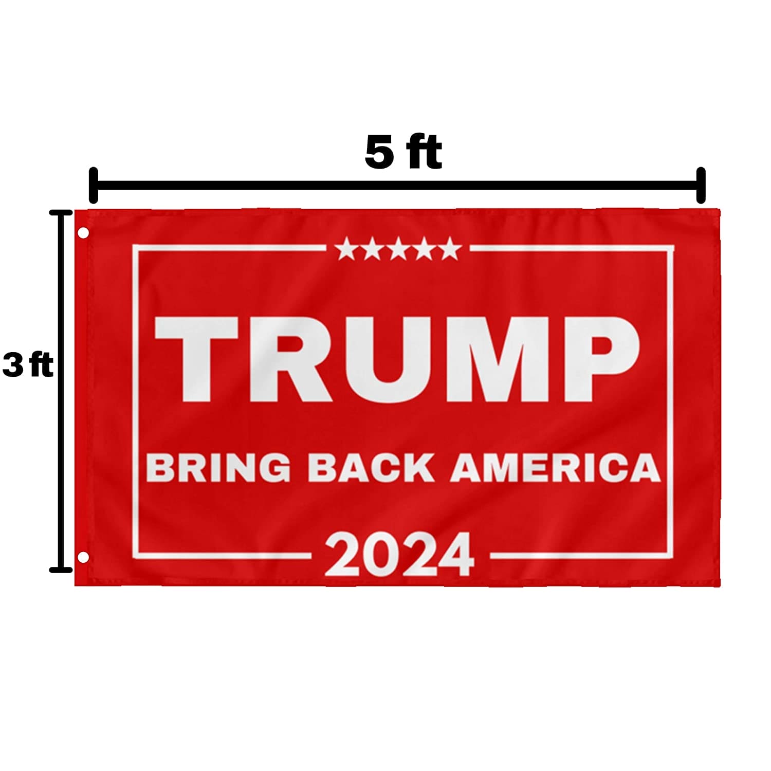Trump 2024 Flag Bring Back America Red 3x5ft Flag for Donald Trump '24 Save America Supporters - LiberTee Shirts