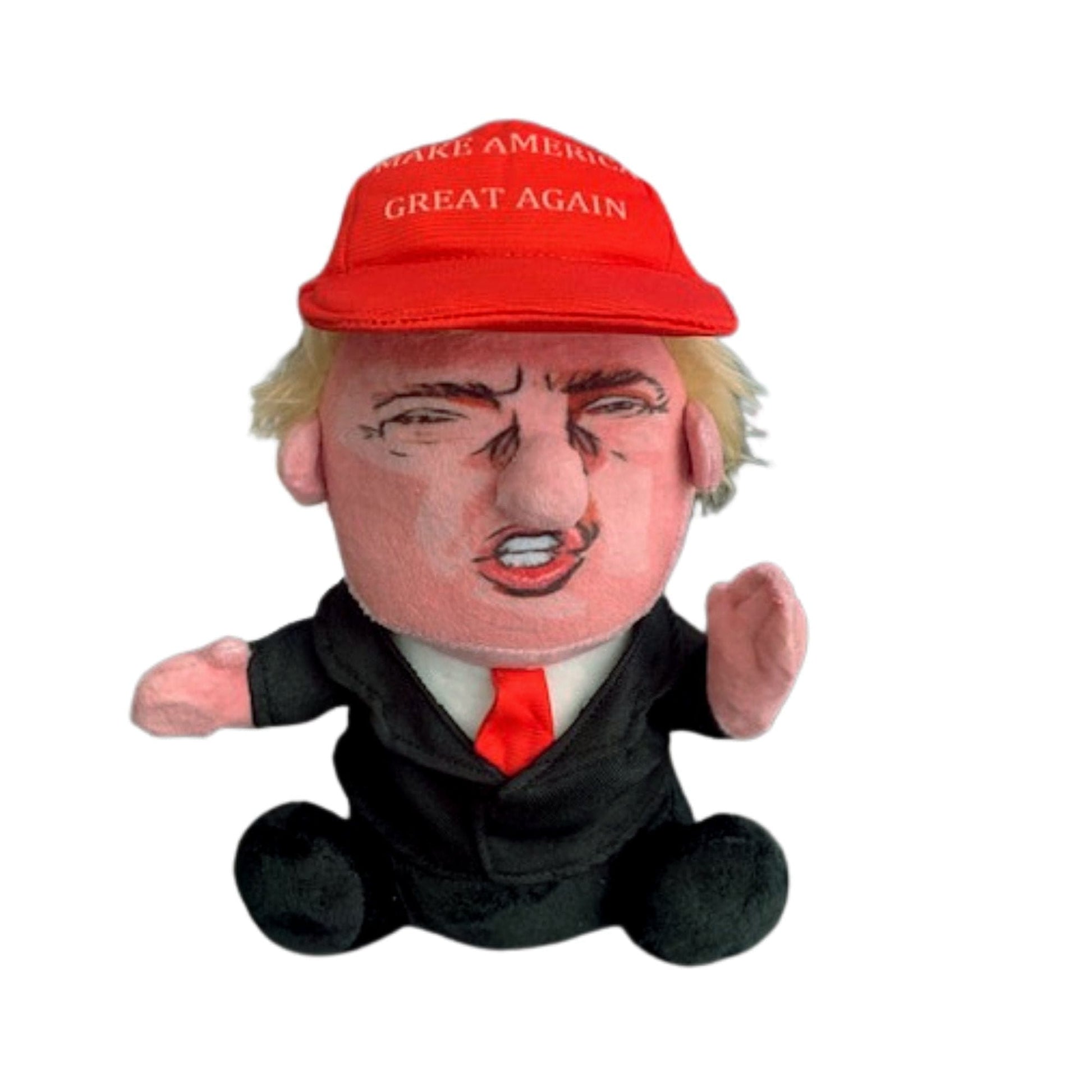 Donald Trump Talking Doll | Funny Trump Talking Figure Plush Toy with Make America Great Again Hat and 5 Quotes - LiberTee Shirts