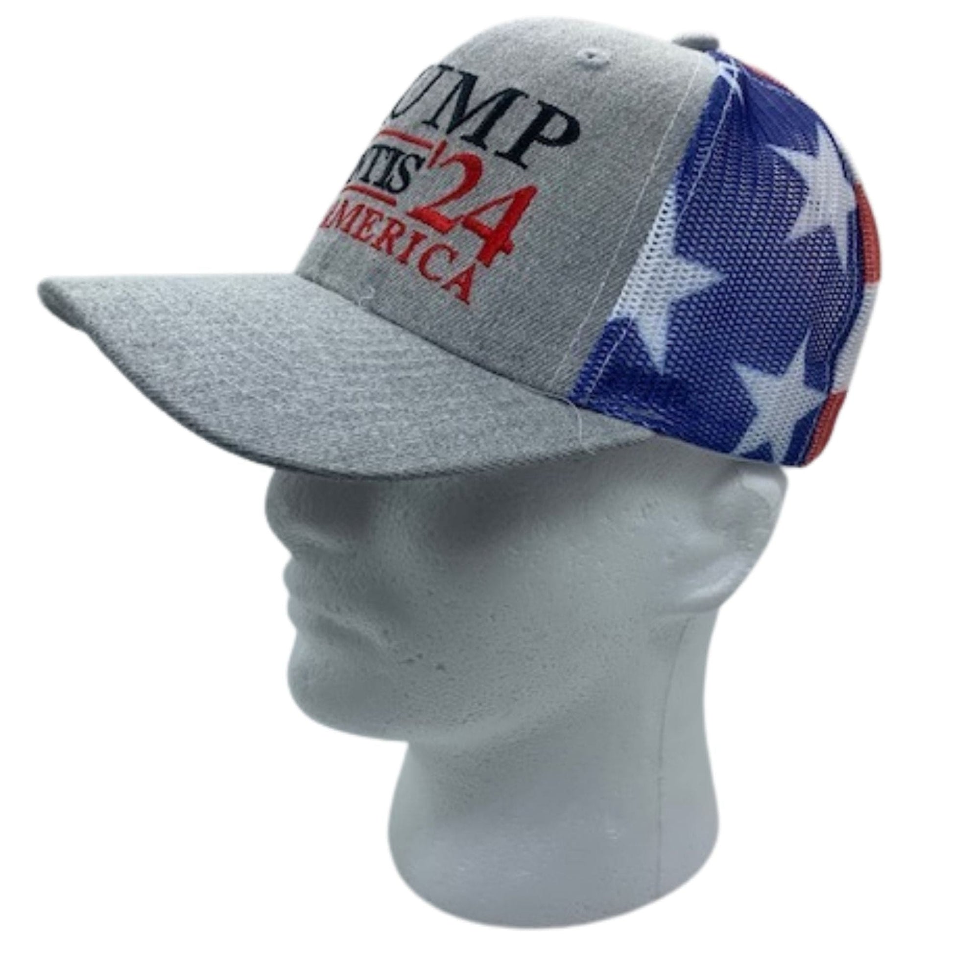 Donald Trump Ron Desantis 2024 Save America Hat with Flag Pattern Mesh Back - 2 Hats - LiberTee Shirts
